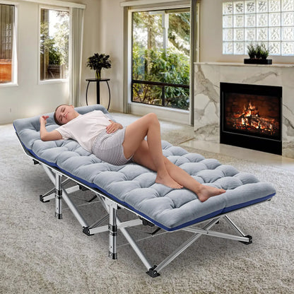DoCred XXL Folding Camping Cot with Mattress, 880-Lb Heavy-Duty Portable Bed
