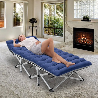 DoCred XXL Folding Camping Cot with Mattress, 880-Lb Heavy-Duty Portable Bed