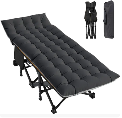 DoCred XXL Folding Camping Cot with Mattress, 880-Lb Heavy-Duty Portable Bed