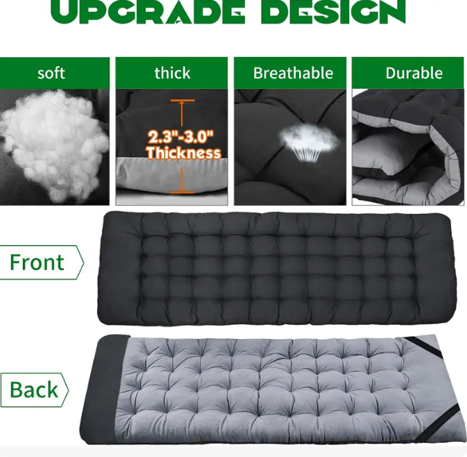 DoCred XXL Folding Camping Cot with Mattress, 880-Lb Heavy-Duty Portable Bed