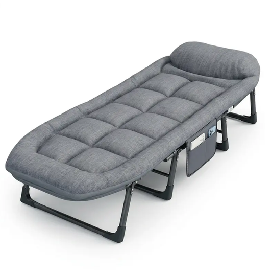 6-Position Adjustable Folding Bed – Portable Comfort for Lounging & Rest