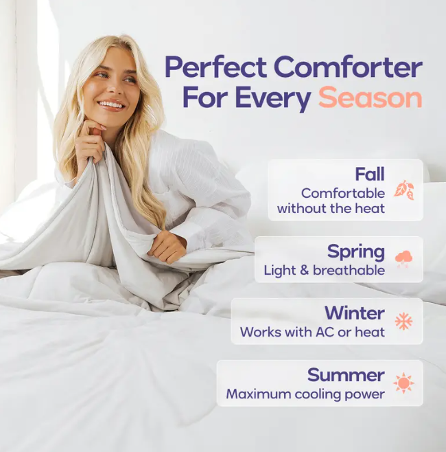 Mellow Sleep CloudCool Cooling Comforter | Lightweight, Breathable, Dual-Sided Silk-Smooth & Cloud-Soft Knit