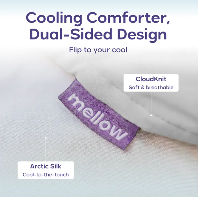Mellow Sleep CloudCool Cooling Comforter | Lightweight, Breathable, Dual-Sided Silk-Smooth & Cloud-Soft Knit