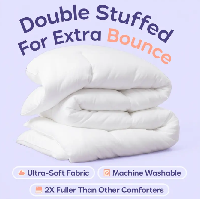 Mellow Sleep MarshMellow Comforter | Cloud-Soft, Double-Stuffed Comforter with Heat-Adaptive Vegan Fill